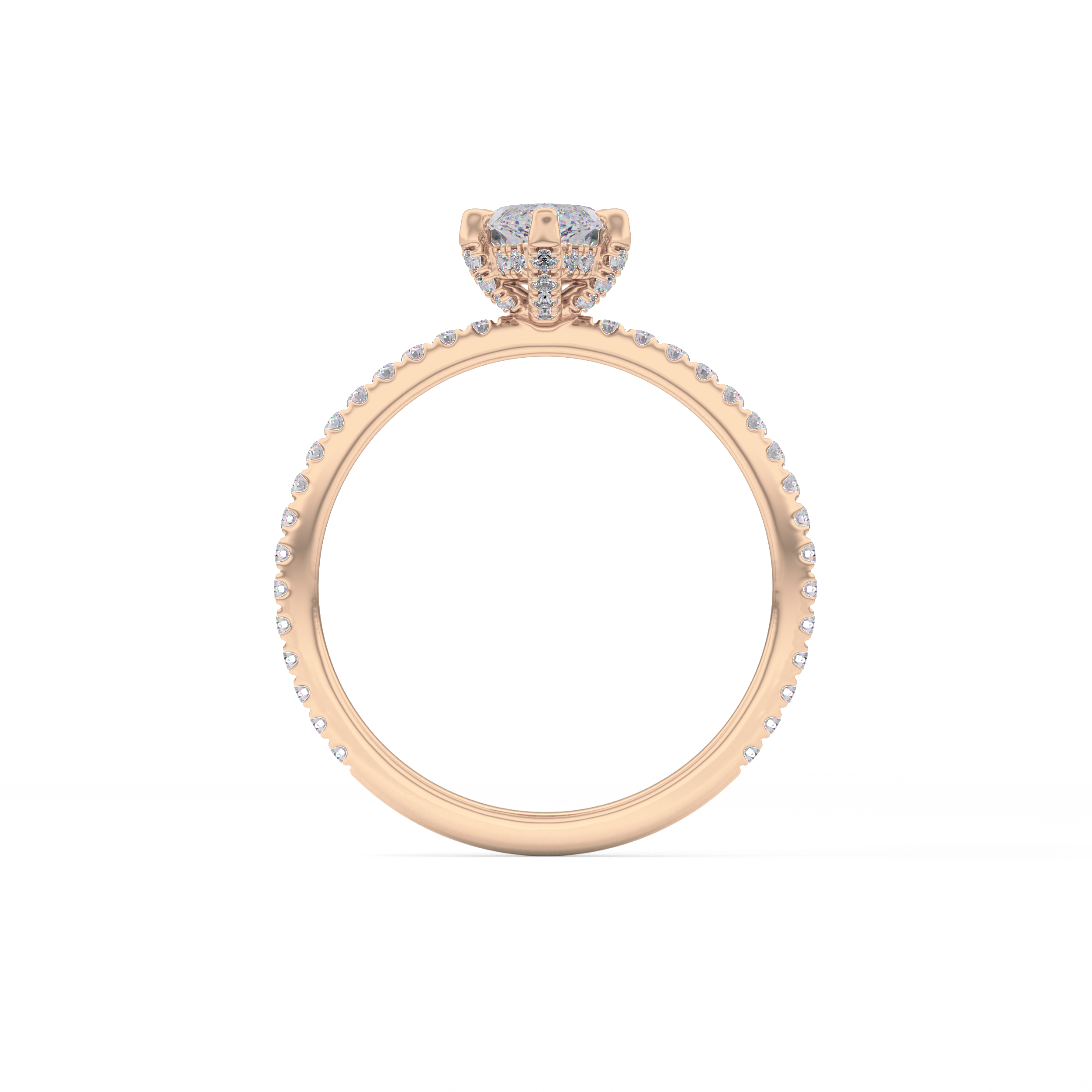 Marquise Halo & Pave Lab Grown Diamond Engagement Ring