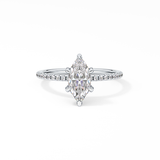 Marquise Halo & Pave Lab Grown Diamond Engagement Ring