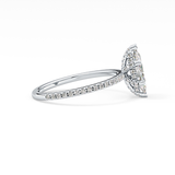 Marquise Halo & Pave Lab Grown Diamond Engagement Ring
