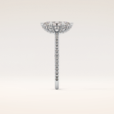 0.82 CT Marquise Shaped Hidden Halo & Pave Moissanite Engagement Ring