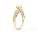 Round Bezel & Channel Pave Lab Grown Diamond Engagement Ring