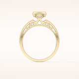 0.52 CT Round Shaped Bezel & Pave Moissanite Engagement Ring