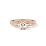 Round Bezel & Channel Pave Lab Grown Diamond Engagement Ring