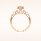 0.52 CT Round Shaped Bezel & Pave Moissanite Engagement Ring