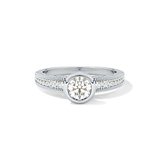 Round Bezel & Channel Pave Lab Grown Diamond Engagement Ring
