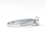 Round Bezel & Channel Pave Lab Grown Diamond Engagement Ring