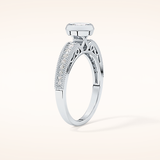 0.52 CT Round Shaped Bezel & Pave Moissanite Engagement Ring
