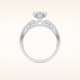 0.52 CT Round Shaped Bezel & Pave Moissanite Engagement Ring