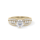 Round Pave Lab Grown Diamond Engagement Ring