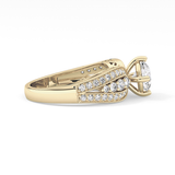 Round Pave Lab Grown Diamond Engagement Ring