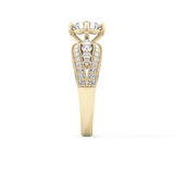 Round Pave Lab Grown Diamond Engagement Ring