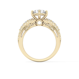 Round Pave Lab Grown Diamond Engagement Ring