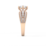 Round Pave Lab Grown Diamond Engagement Ring