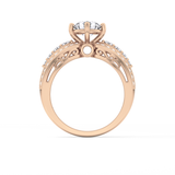 Round Pave Lab Grown Diamond Engagement Ring