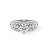 Round Pave Lab Grown Diamond Engagement Ring