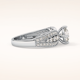 1.02 CT Round Shaped Double Shank & Pave Moissanite Engagement Ring