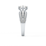 Round Pave Lab Grown Diamond Engagement Ring