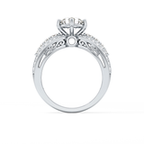 Round Pave Lab Grown Diamond Engagement Ring