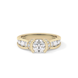 Round Channel Pave Lab Grown Diamond Engagement Ring