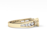 Round Channel Pave Lab Grown Diamond Engagement Ring