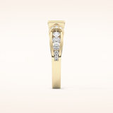 1.02 CT Round Shaped Pave Moissanite Engagement Ring