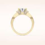 1.02 CT Round Shaped Pave Moissanite Engagement Ring