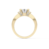 Round Channel Pave Lab Grown Diamond Engagement Ring