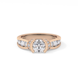 Round Channel Pave Lab Grown Diamond Engagement Ring