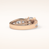 1.02 CT Round Shaped Pave Moissanite Engagement Ring