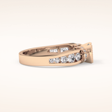 1.02 CT Round Shaped Pave Moissanite Engagement Ring