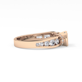 Round Channel Pave Lab Grown Diamond Engagement Ring