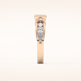 1.02 CT Round Shaped Pave Moissanite Engagement Ring