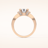 1.02 CT Round Shaped Pave Moissanite Engagement Ring