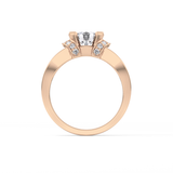 Round Channel Pave Lab Grown Diamond Engagement Ring