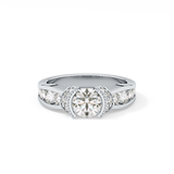 Round Channel Pave Lab Grown Diamond Engagement Ring