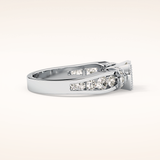 1.02 CT Round Shaped Pave Moissanite Engagement Ring