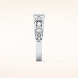 1.02 CT Round Shaped Pave Moissanite Engagement Ring