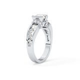 Round Channel Pave Lab Grown Diamond Engagement Ring