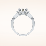 1.02 CT Round Shaped Pave Moissanite Engagement Ring
