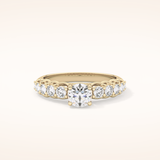 0.54 CT Round Shaped Pave Moissanite Engagement Ring