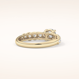0.54 CT Round Shaped Pave Moissanite Engagement Ring