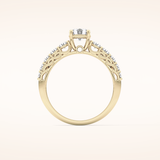 0.54 CT Round Shaped Pave Moissanite Engagement Ring