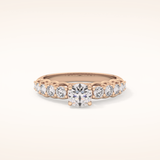 0.54 CT Round Shaped Pave Moissanite Engagement Ring