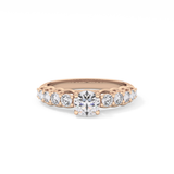 Round Pave Lab Grown Diamond Engagement Ring