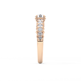 Round Pave Lab Grown Diamond Engagement Ring