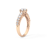 Round Pave Lab Grown Diamond Engagement Ring
