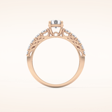 0.54 CT Round Shaped Pave Moissanite Engagement Ring