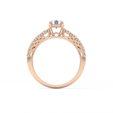 Round Pave Lab Grown Diamond Engagement Ring