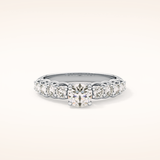 0.54 CT Round Shaped Pave Moissanite Engagement Ring