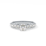Round Pave Lab Grown Diamond Engagement Ring
